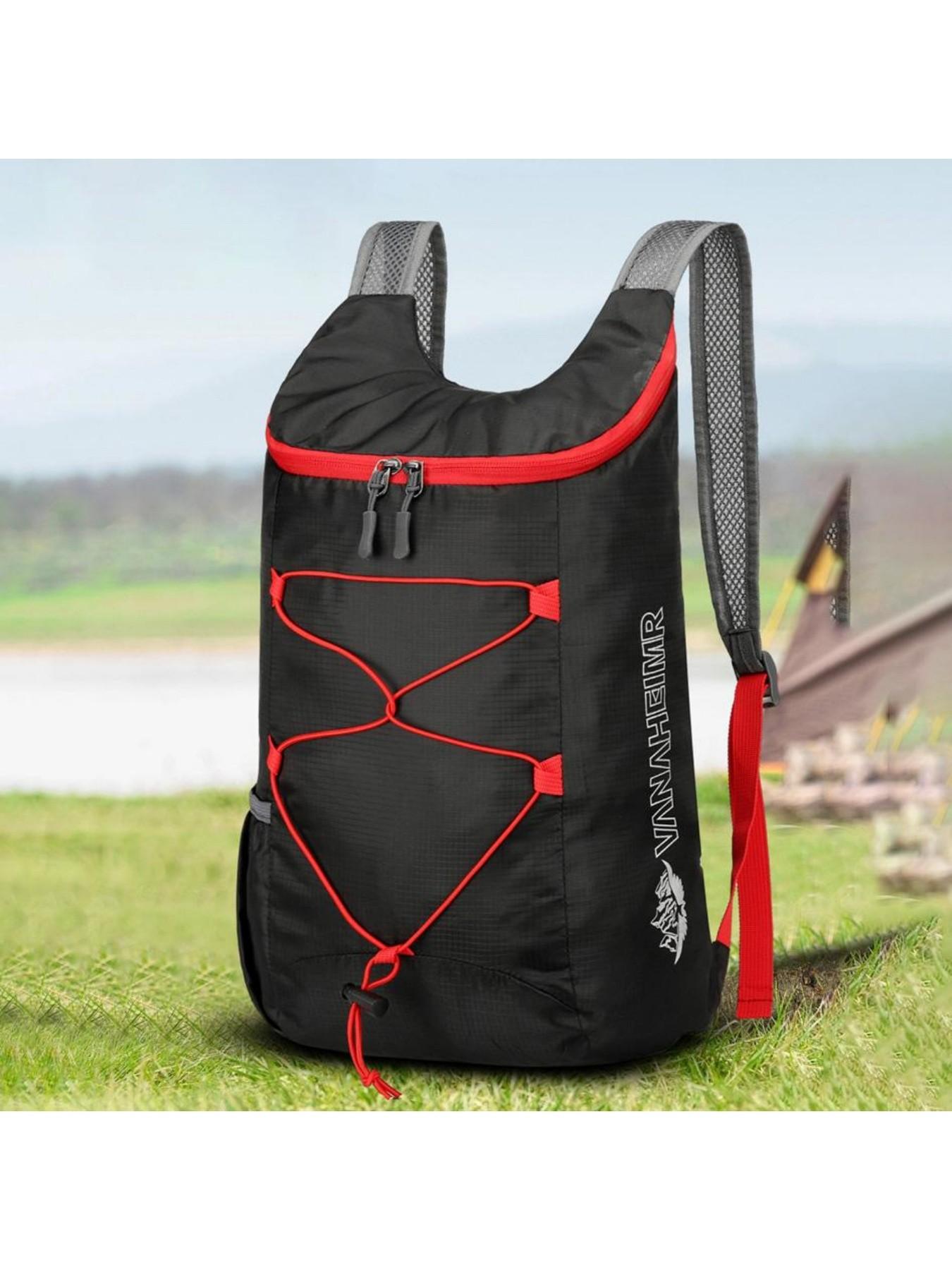 Large Capacity Mountain Bike Riding Backpack, Multifunctional Foldable Storage Bag, Lightweight Waterproof Polyester Sports Shoulder Bag, Hiking Camping Outdoor Travel Backpack, Perfect Gift