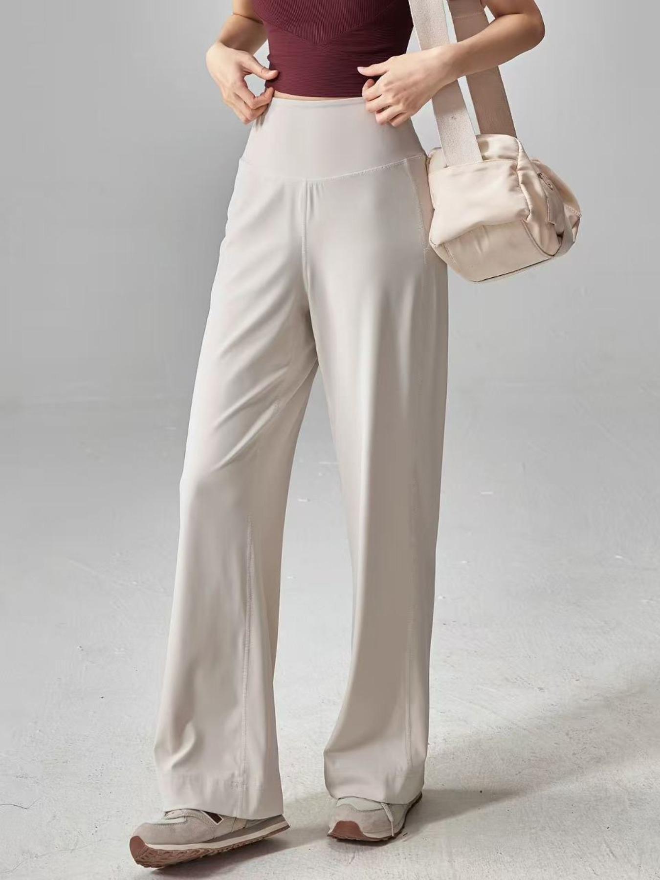 Women's High Waist, Loose Fit Breathable Quick-Dry Running Training Gym Wear, Comfortable Straight Leg Workout Bottoms, Breathable Activewear Bottoms