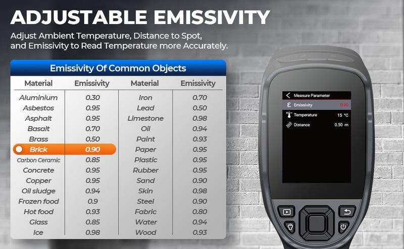 TOPDON TC005 256 x 192 IR High Resolution Dual-Camera Thermal Imaging Camera with 12-Hour Battery Life and 2MP Visual Light Camera, -4°F~1022°F Handheld Infrared Thermal Imager with PC 2D/3D Analysis