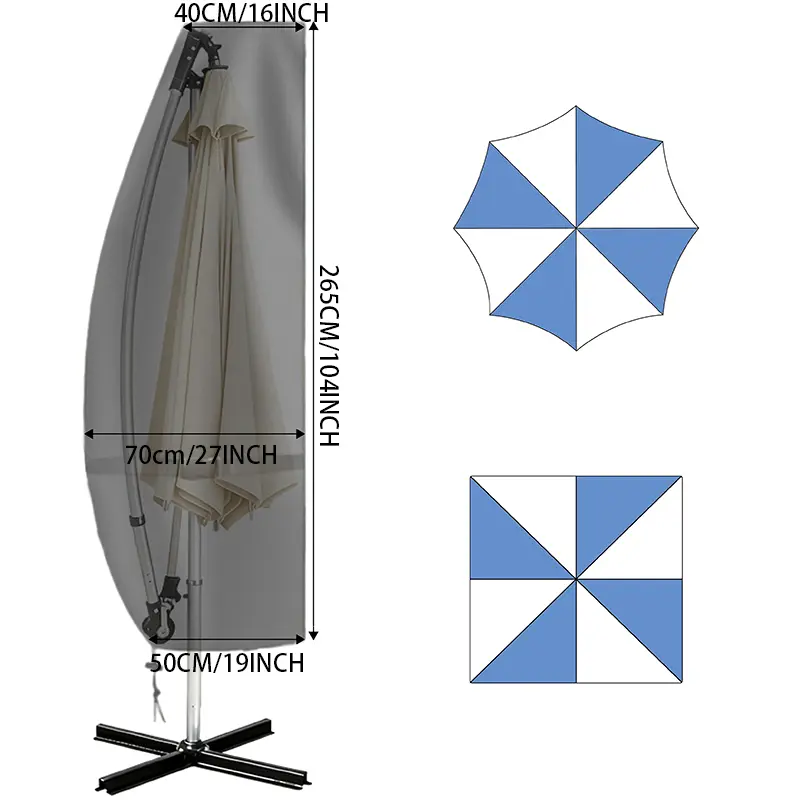 Banana shape: 265 cm × 50 cm × 70 cm × 40 cm