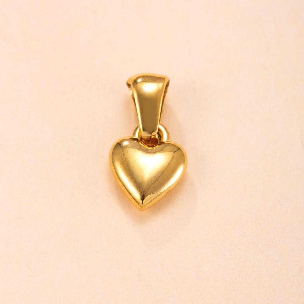 Single Pendant Popular Stainless Steel Necklace, Light Luxury Niche Style, Smooth Heart-Shaped Titanium Steel Accessories, DIY Jewelry
