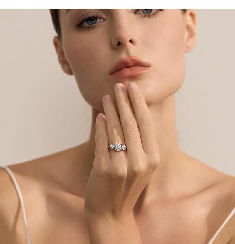 Engagement Ring Round Cut 4.0ct Wedding Promise Rings for Her R110