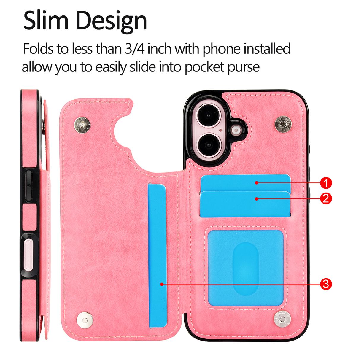Shockproof For iPhone 16/15/14 Pro Max 13 12 11 With Card Holder Wallet Phone Case Embossed Butterfly Pattern PU Leather Double Magnetic Buttons Flip Phone Cover