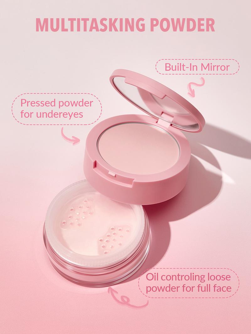 SHEGLAM Insta-Ready Face & Under Eye Setting Powder Duo-Bubblegum Cosmetic Makeup