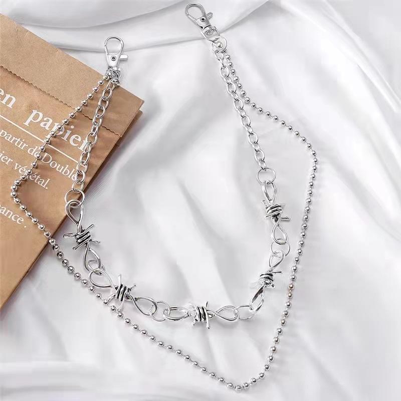 Y2k punk metal thorn trouser chain hip-hop waist chain casual simple trend fashion men and women party accessories gift