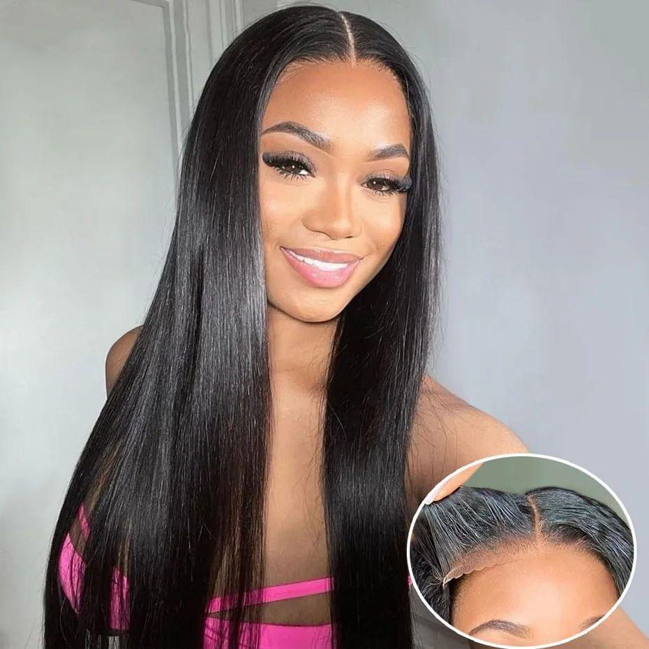 Bling Hair Straight 6x4 Glueless Wigs Brazilian Pre-Cut 5x5 Lace Closure Remy Human Hair Ready To Wear Wig For Women Pre Plucked Bling Hair Straight 6x4 Glueless Wigs Brazilian Pre-Cut 5x5 Lace Closure Remy Human Hair Ready To Wear Wig For Women Pre Plucked