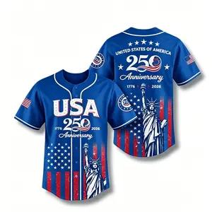 America 250th Anniversary Baseball Jersey, USA Jersey, 1776 2026 Patriotic Shirt, 4th of July Gift, Freedom Jersey Comfortable to wear, a must-have for game days and holidays