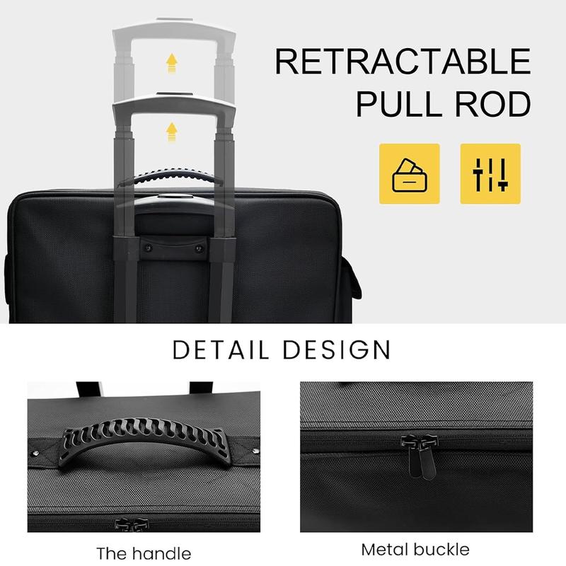 Rolling Makeup Train Case,Large Storage 3 Tiers, Professional Trolley Makeup Case with Adjustable Divider, Large Capacity Multi-functional Cosmetic Organizer for Nail Technicians Hairstylist(Black)