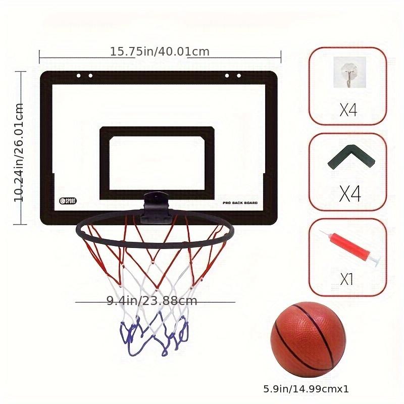The indoor basketball hoop, Basketball Goal, with a foldable wall mount, including a ball and pump, is ideal for home training and comes in a variety of colors to choose from.
