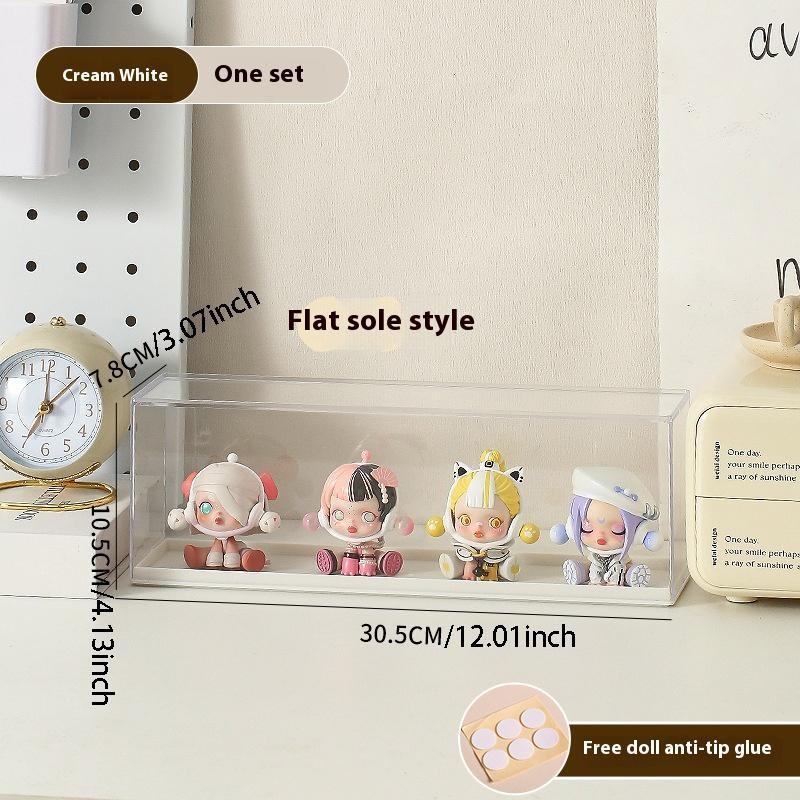 Acrylic Blind Box Display Stand, Solid Color Clear Dustproof Case, Stackable Collectible & Doll Storage Organizer