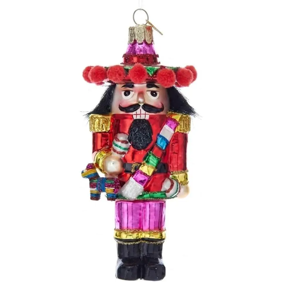 Glass Mexican Nutcracker Ornament, Christmas