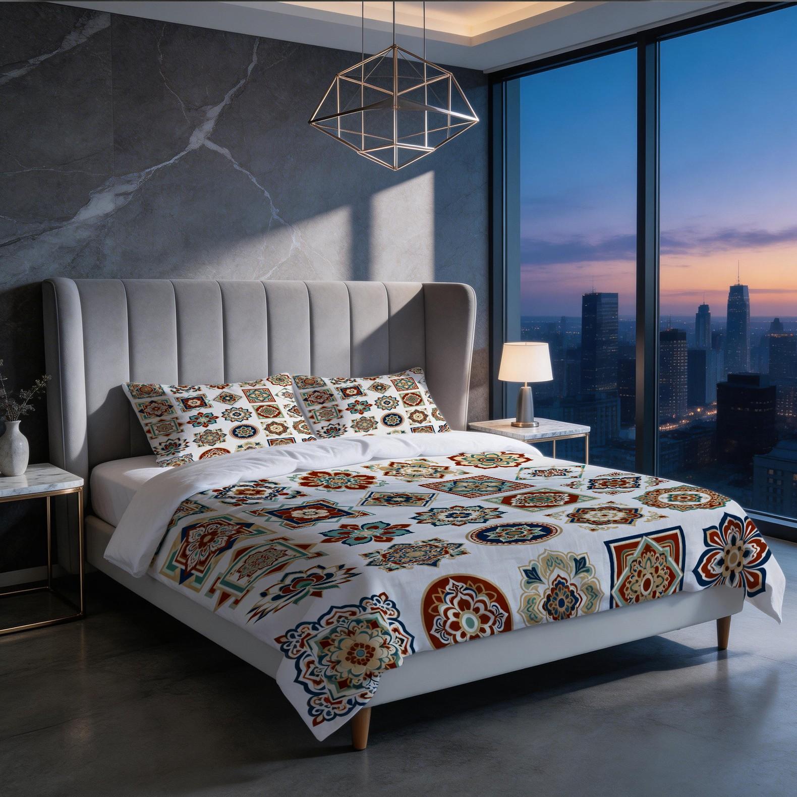 2/3 Pack Boho Mandala Print Duvet Cover Set, Vintage Floral Style Bedding, Soft & Breathable Bed Set with Zipper Closure for Bedroom & Guest Room, Suitable for All Seasons (No Insert)