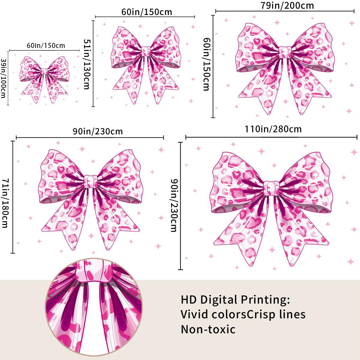 Pink Leopard Bow Tapestry, Cute Y2K Wall Hanging, Aesthetic Tapestries, Soft Wall Blanket, Girly Backdrop Decor for Girls Bedroom & Dorm Room