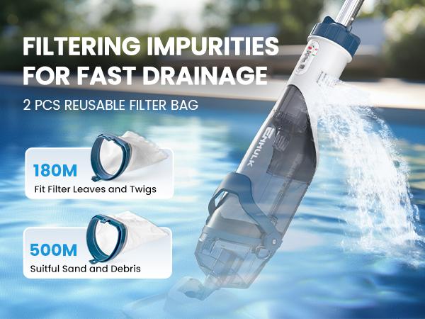 【10-OFF!!!】Ehulk Pro Cordless Pool Vacuum- 18.5 GPM Powerful Suction, 70min Runtime & 13.4" Wide Head, XL Capacity Handheld Rechargeable Pool Cleaner for Inground/Above Ground Pools with Telescopic Pole (Blue) 【10-OFF!!!】Ehulk Pro Cordless Pool Vacuum- 18.5 GPM Powerful Suction, 70min Runtime & 13.4" Wide Head, XL Capacity Handheld Rechargeable Pool Cleaner for Inground/Above Ground Pools with Telescopic Pole (Blue)