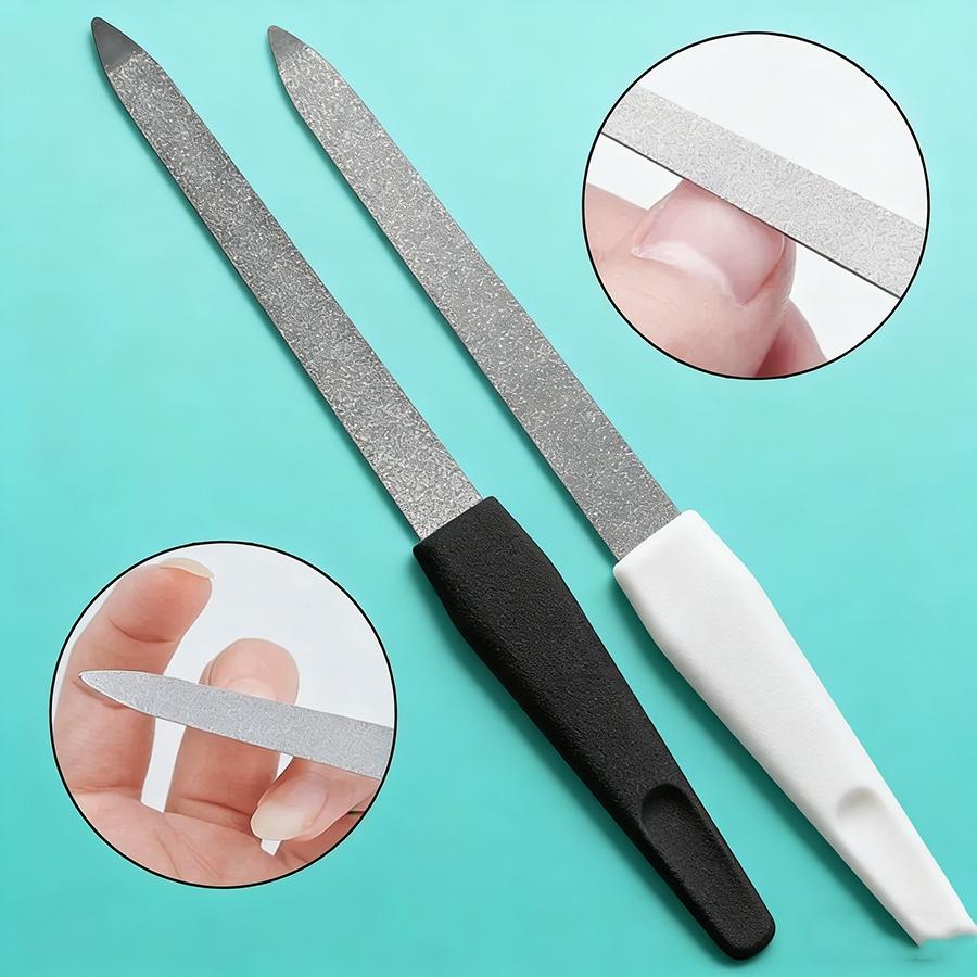 High Quality Professional Nail Files, 10pcs Double-Sided Metal Tools Ideal for DIY Nail Art and Pedicure Care