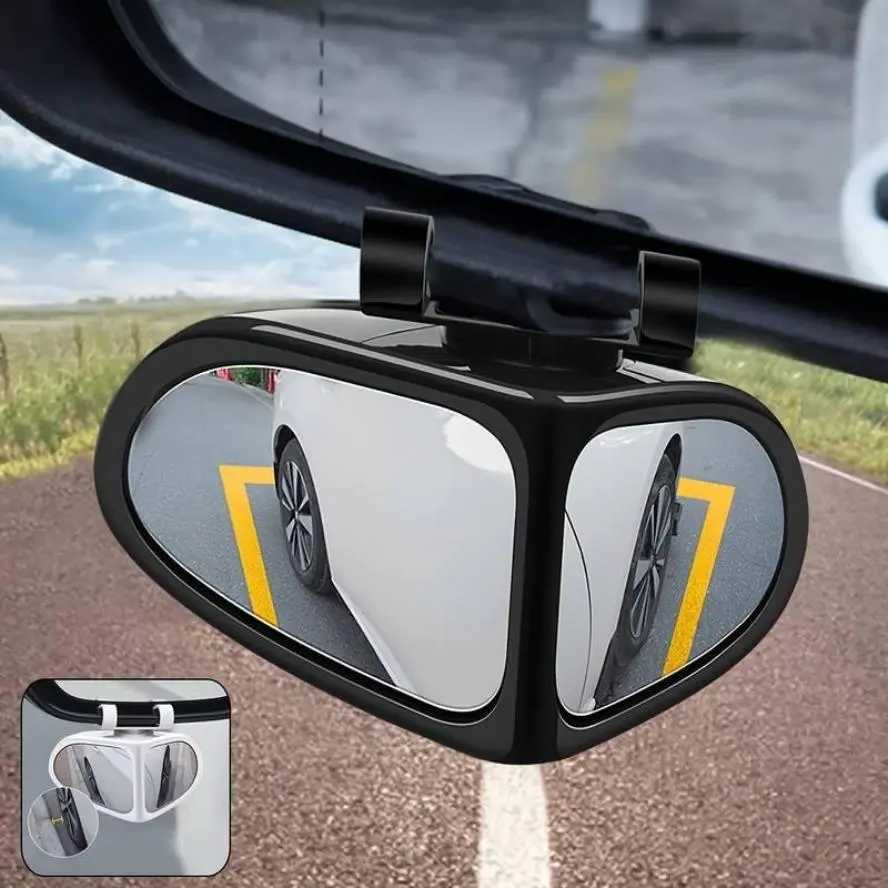 Automotive 2-Pack Oval Car Side Mirror Extenders, 360-Degree Adjustable Wide-Angle Flat Lens, Blind Spot Coverage, Universal Fit for Trucks/SUVs, No-Drill Easy Installation Accessories