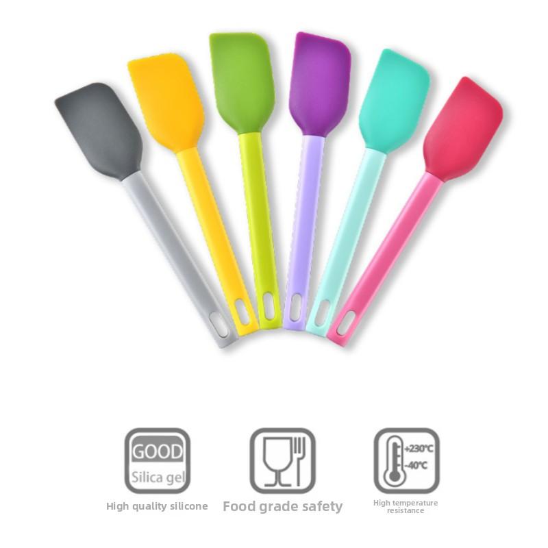 1 color-matching integrated silicone spatula, multi-color silicone spatula, durable kitchen tool, flexible kitchen spatula suitable for baking, cooking, sc bowls, decoration, heat resistance and easy cleaning, etc. Various colors optional