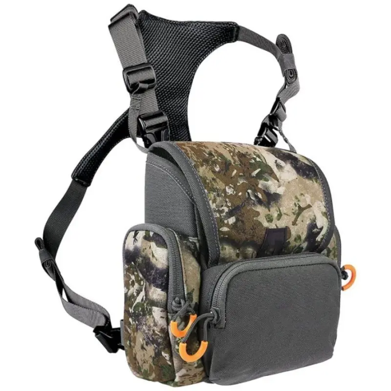 Outdoor Tactical Binocular Case, Breathable Mesh Shoulder Strap, Waterproof Durable Fabric, Multi-Layer Storage, Camouflage/army