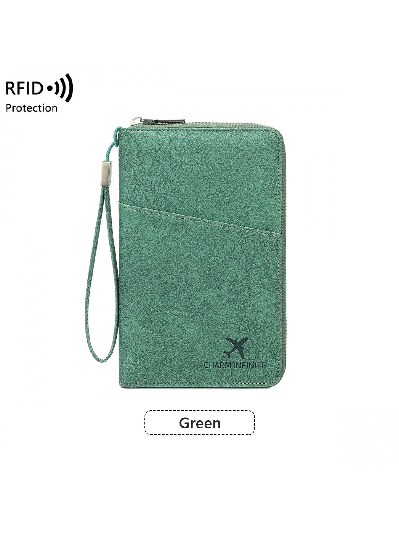 Multi-Functional Travel Document Organizer - RFID Blocking Long Zippered Passport Wallet, Passport Cover, Ticket & ID Storage Bag, Travel Document Holder