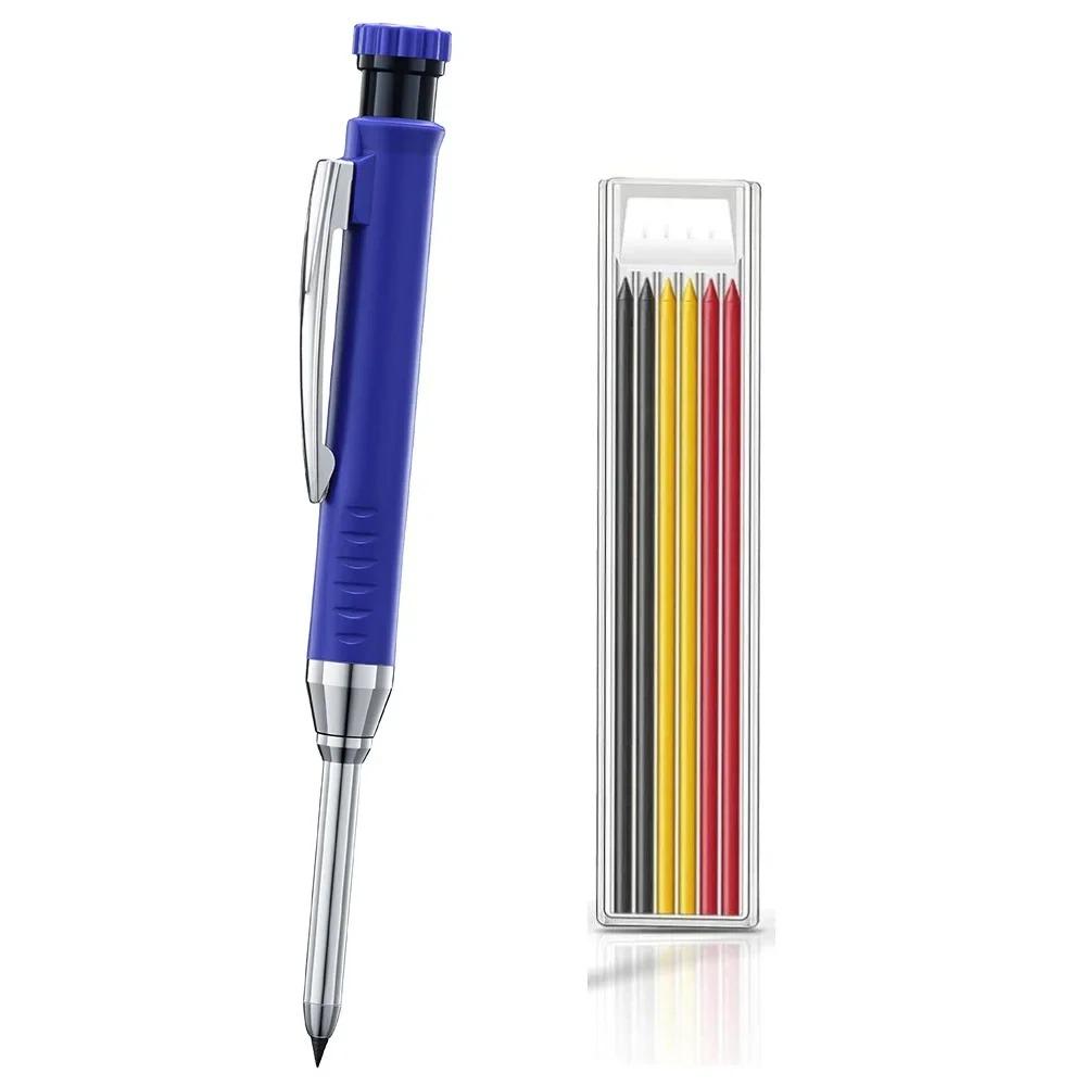 Solid Woodworking Automatic Pencil Set with Sharpener, 2.8mm Three Color Refills, Building Tools, Stationery Supplies