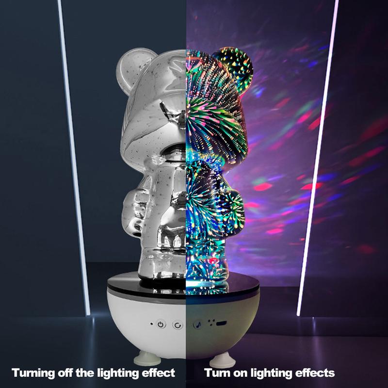 RGB Rotating Bear Speaker, Wireless Cutsie Light-Up Sound, Perfect for Bedroom, Office, and Gift Vibes, Enhance Your Space with Style