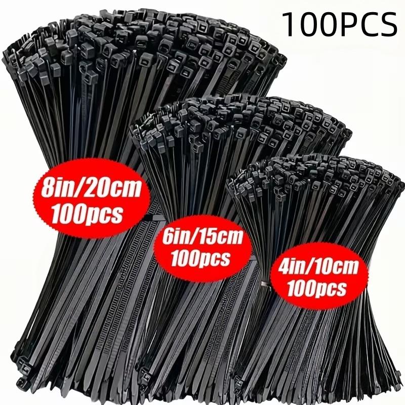 100pcs Durable Nylon Cable Ties, Self-Locking, Secure Fastening, 7.875-10cm, Ideal for Home Office Garden Industrial Wiring, Cable Management