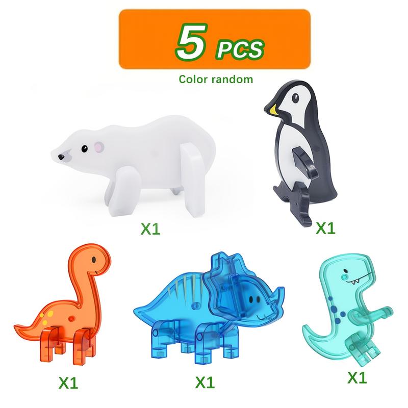 3D Animal Dinosaur Farm Creative Magnetic Blocks, Penguin Arctic Bear Magnet Tiles, Kids Toy Set, Best Gift for Boys & Girls