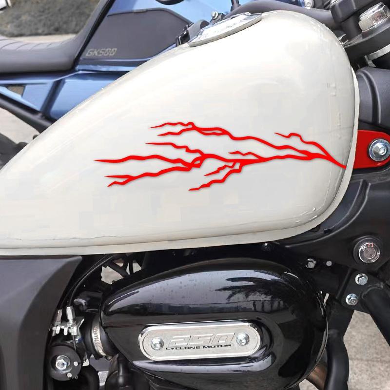 Creative Lightning Pattern Car Sticker, Reflective Laser Sticker, Waterproof Durable Decorative Self-adhesive Sticker for Motorcycle Body