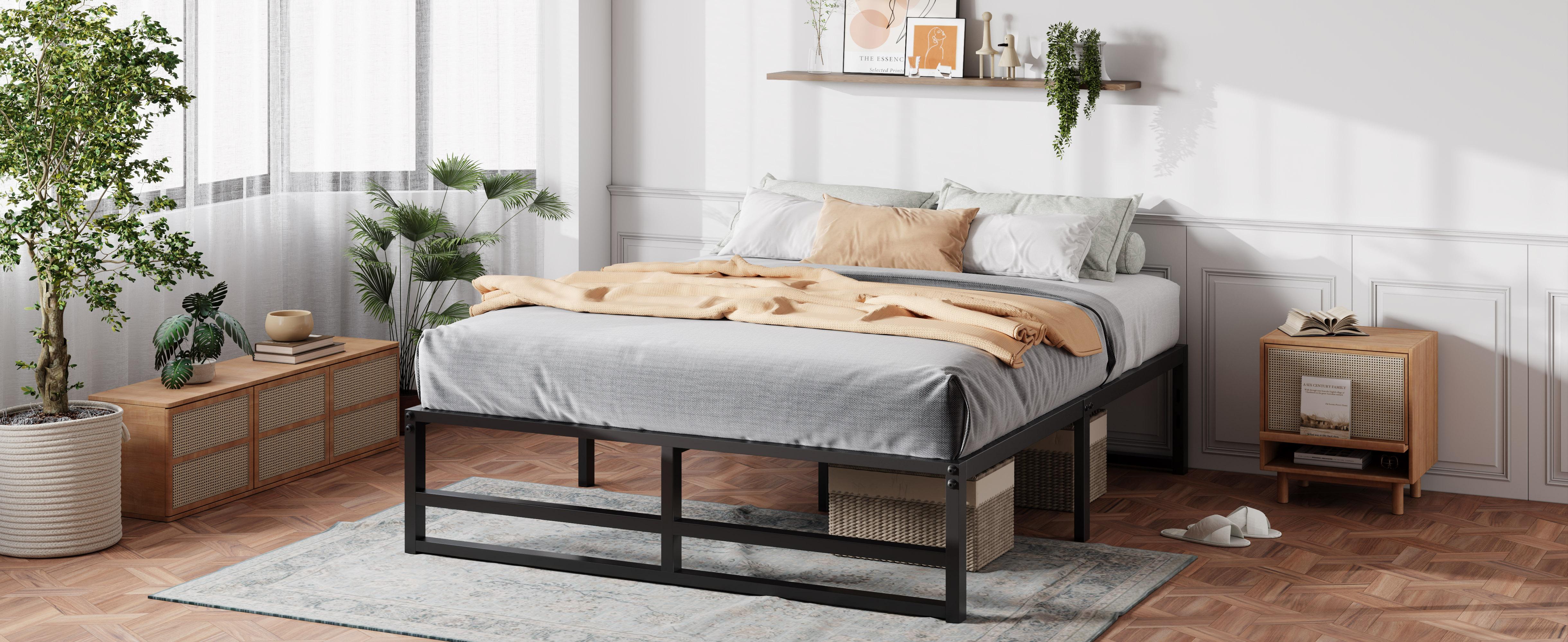 MUTICOR Basic Metal Bed Frame with 14in/18in High Under Bed Platform Storage Space,Heavy Duty Steel Slats Support Bed Base,No Box Spring Needed,Twin Bed Frame,Queen Bed Frame#TikTokShopBlackFriday #ChristmasGifts