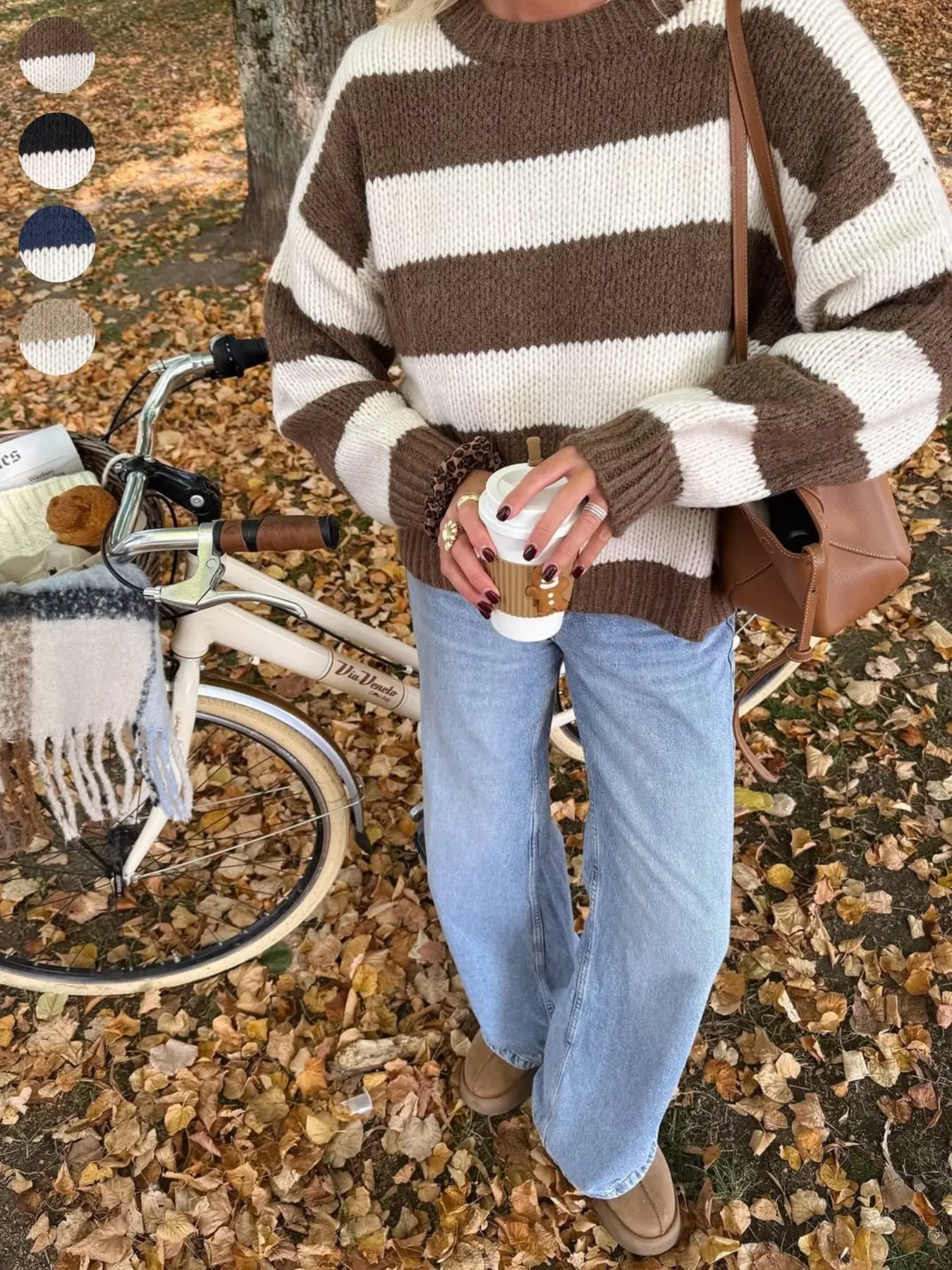 Women's Striped Color Block Crew Neck Long Sleeve Pullover Sweater, Autumn/Winter Casual Loose Fit Chunky Soft Warm Chic Fashion Sweater Knit Top, Women Winter Sweater, Fall Knit Top, Striped Knitted Sweater