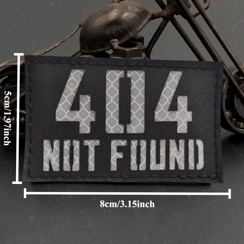 Reflective 404 Malfunction Morale Tactical Patch Hook&Loop Emblem Military Badge Combat Armband Backpack Stickers