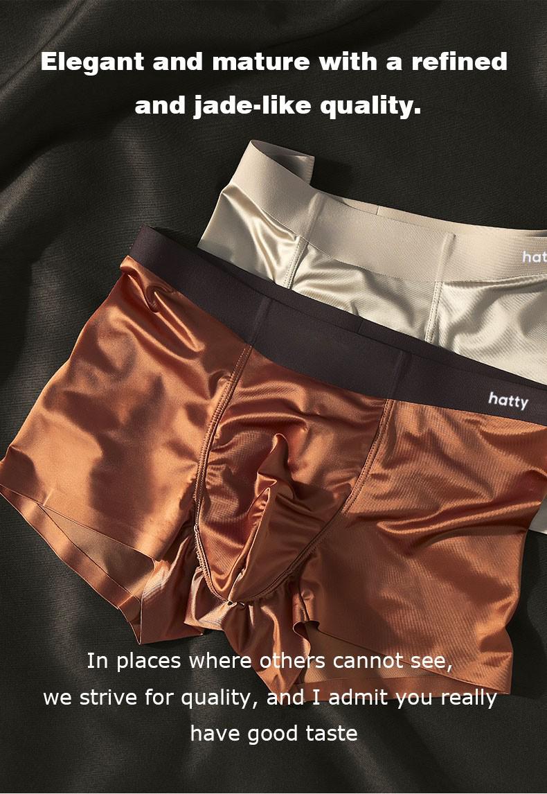 Elegant Silk Men's Ice Silk Underwear Mulberry Silk Antimicrobial Men's Boxer Briefs