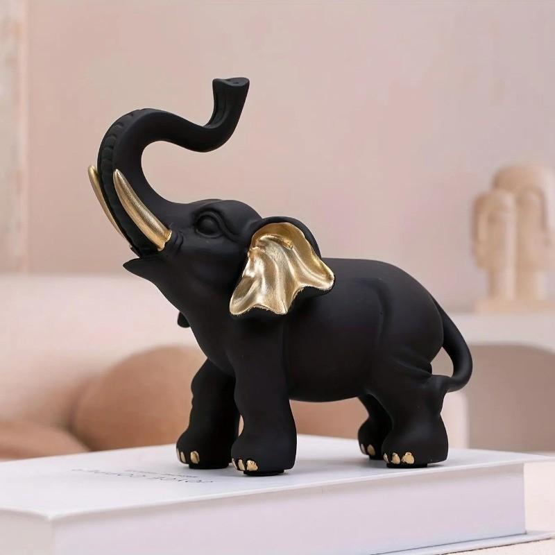 Resin Elephant Decorative Statue, Multi-Functional Home & Office Decoration, Perfect for Bookshelf, Living Room, Entryway, Home Décor Sculpture
