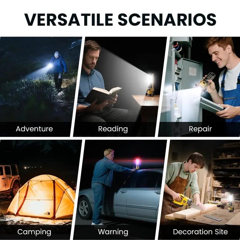 10 in 1 Rechargeable Multi-Function Laser Flashlight with High Lumen LED, Emergency Hammer with Window Breaker, Perfect for Car, Home, Outdoor Survival, and Personal Safety