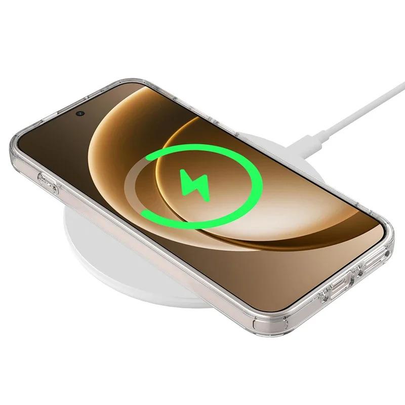 For OnePlus 15 Case ELVEV Magnetic Anti-fingerprint Hard PC TPU Transparent Phone Cover