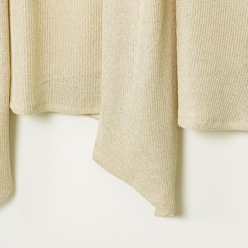 Beige Top With Scarf Detail Unique Draped Scarf - Neck Sleeveless Blouse Layered Women's Piece Metallic Thread Tank Top Resort Vests Elegant Spaghetti Strap