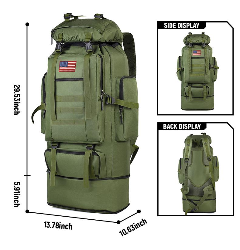 Emergency Escape Bag, 100L Big Forest Bugout Bags, 600D Oxford Fabric Camouflage Bag, Waterproof Breathable Travel Bag, Overnight Biggie Handbag, Rugged and Durable Men's Camouflage Backpack Hiking Camping Hunting, 72 Hour Emergency Escape Bag SpringState