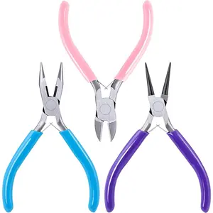 3 Pack Jewelry Pliers Set Tools Includes Needle Nose, Round Nose and Wire Cutters Chain Nose Pliers for Jewelry Making Repair, Wire Wrapping, Beading and Crafts