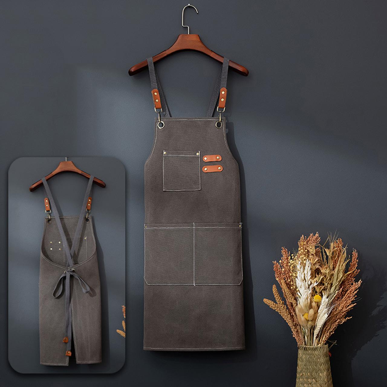 Adjustable Carpenter Apron with Multiple Pockets, Polyester Blend, Ideal for Woodworking, Gardening, Cooking, DIY Projects