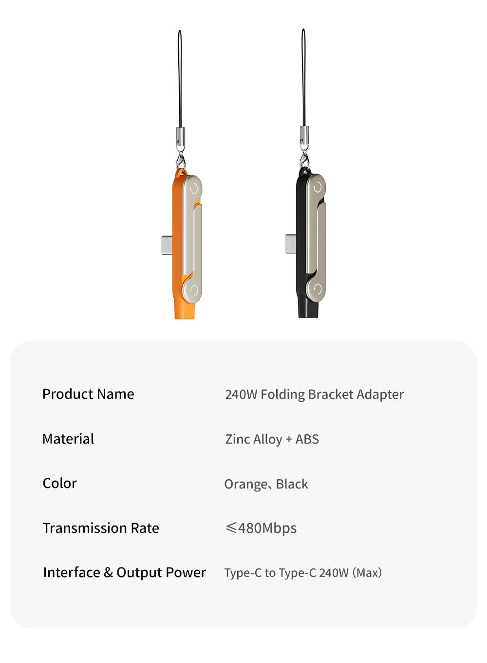 240W Fast Charging Cable Type C to C with Removable Foldable Bracket Stand, Bracket Adapter for Phone Tablet Supports Simultaneous Charging and Gaming Silicone Zinc Alloy Shell 150cm Long,Applicable to iPhone 15 - 17 Pro Max / Samsung, Cellphone