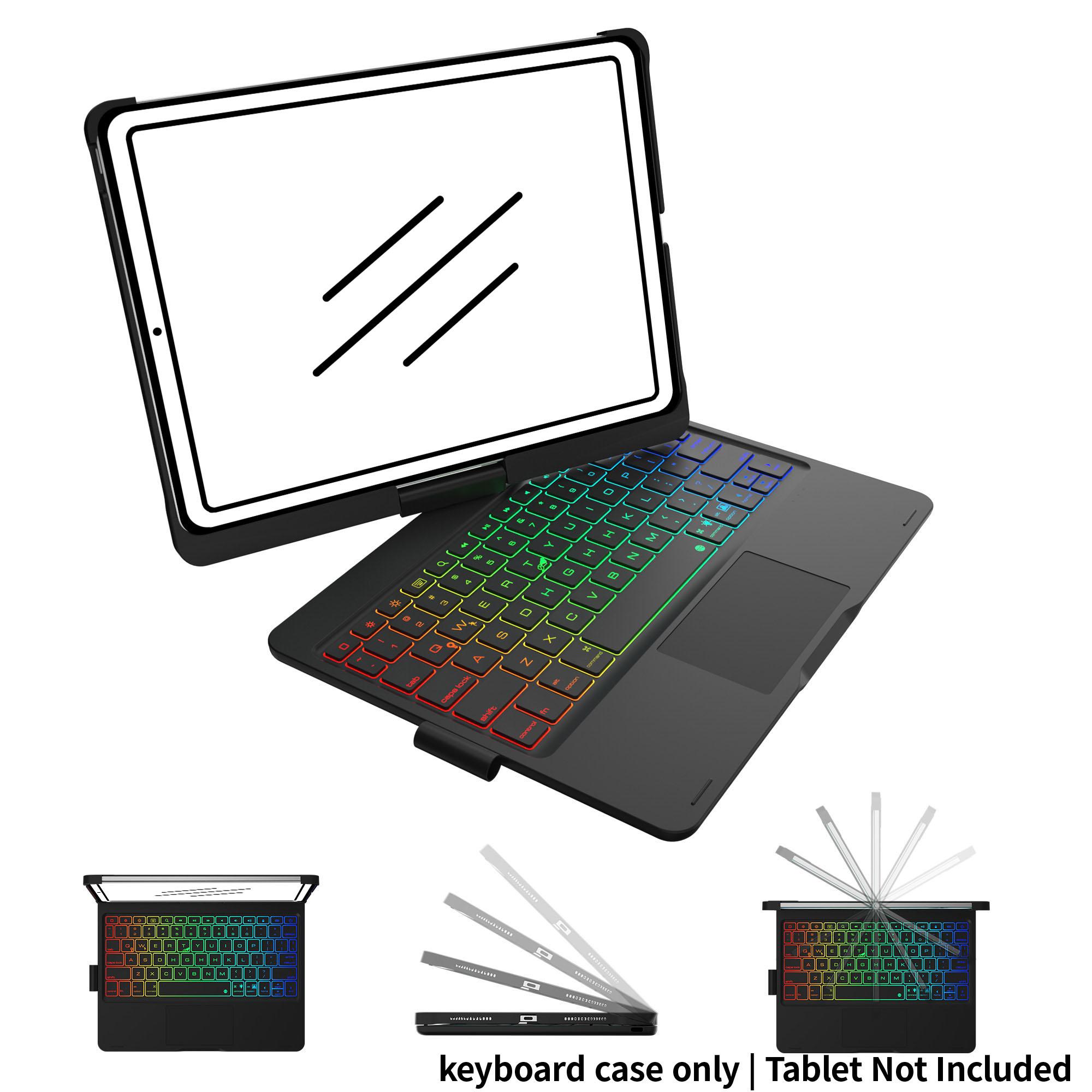 [only keyboard case,Tablet Not Included]for iPad 10th 11th (A16) Generation Case with Keyboard, For iPad Air 11 inch case (M4/M3/M2), for iPad Pro 11 (4th/3rd/2nd/1st) & iPad Air 5/4, Trackpad, 360° Swivel, Backlit