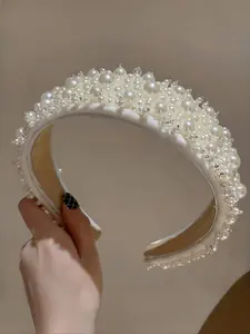 1pc Imitation Pearl Wide Headband for Elegant Hairstyles, Versatile Accessory for Special Occasions and Daily Wear, Perfect Gift for Women