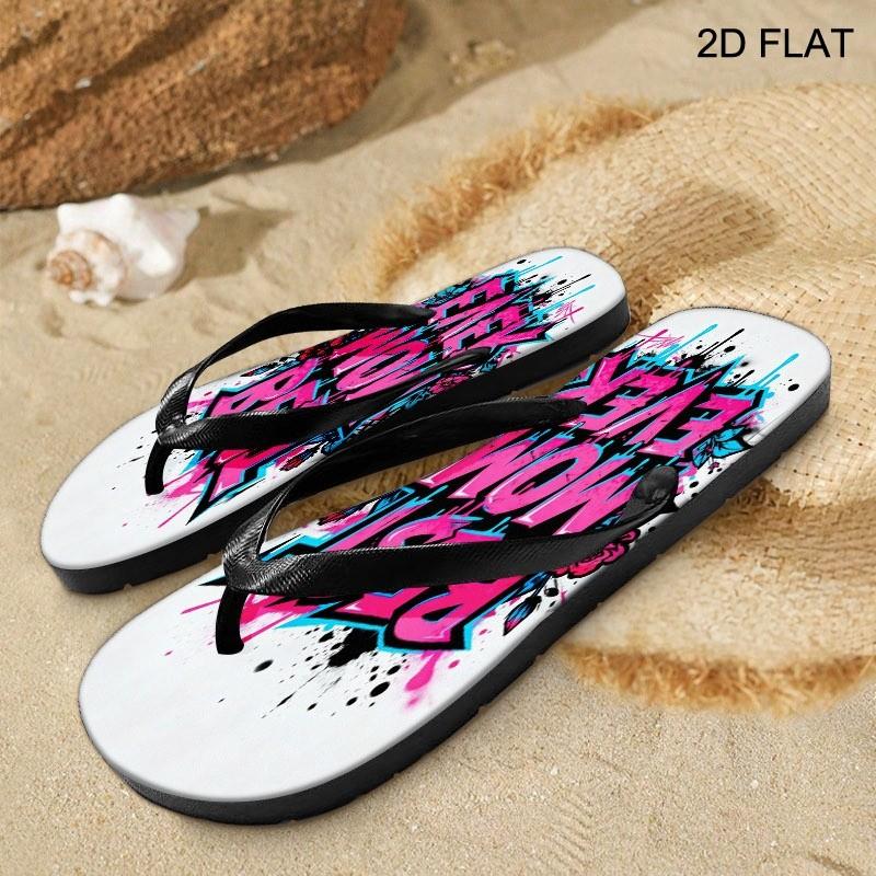 2026 Summer New Women's Flip Flops, Open Toe, Flat Heel, Multiple Colors & Sizes Available, BEST MOM EVER Graffiti Design, Ideal for Mother's Day/Easter/Holiday Gifting, All - Season Fashion Sandals, Dry - Clean Friendly, Trendy Women's Footwear