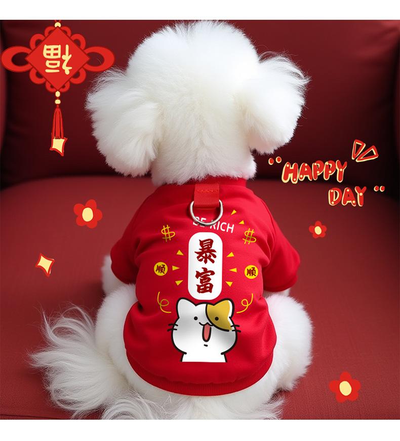 Dog Clothes with Leash Ring Warm Comfortable Sweatshirt for Small Dogs Bichon Teddy Yorkshire Winter