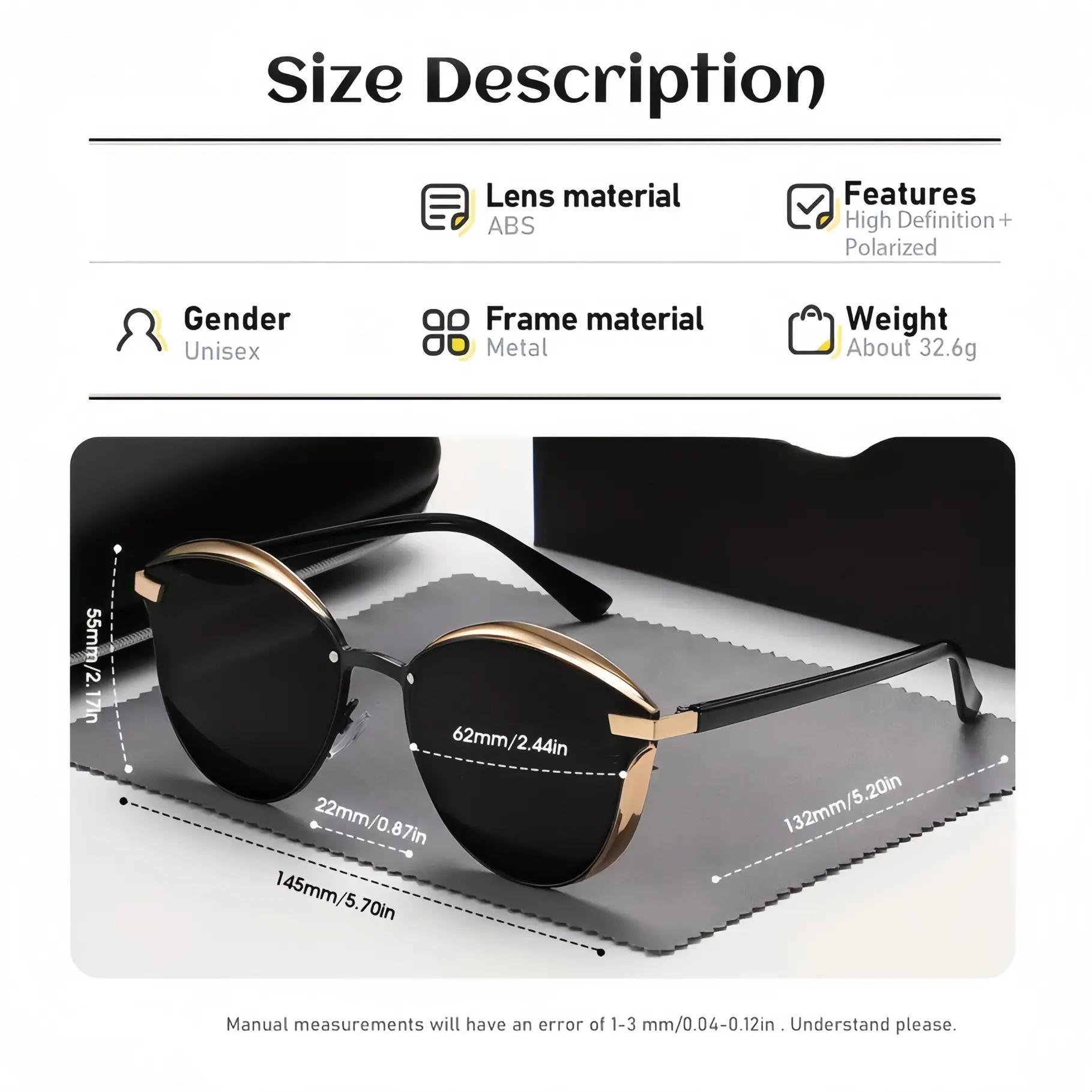 Women’s Polarized Oval Sunglasses, Thin Temple Anti-Glare Full Rim Shades for Driving, Travel, Beach, Summer Outfits & Daily Wear