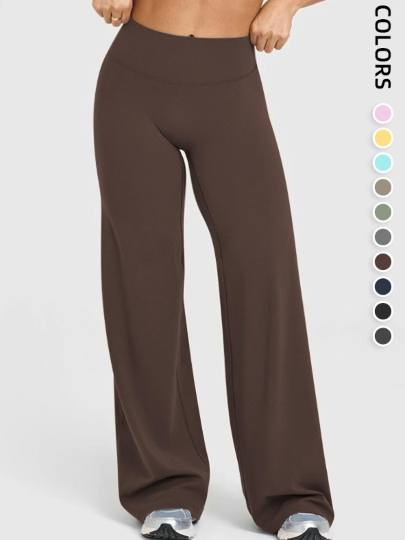 Women's Yoga Wide Leg Pants, Soft Skin-Friendly, Loose Fit, Slimming Fitness Casual Pants, Sporty All-Season Wear