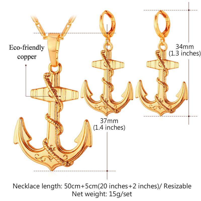FindChic Golden Harbor Opulent Golden Ship Anchor Earrings, a Symbol of Strength and Stability For Women Men Girlfriend Boyfriend