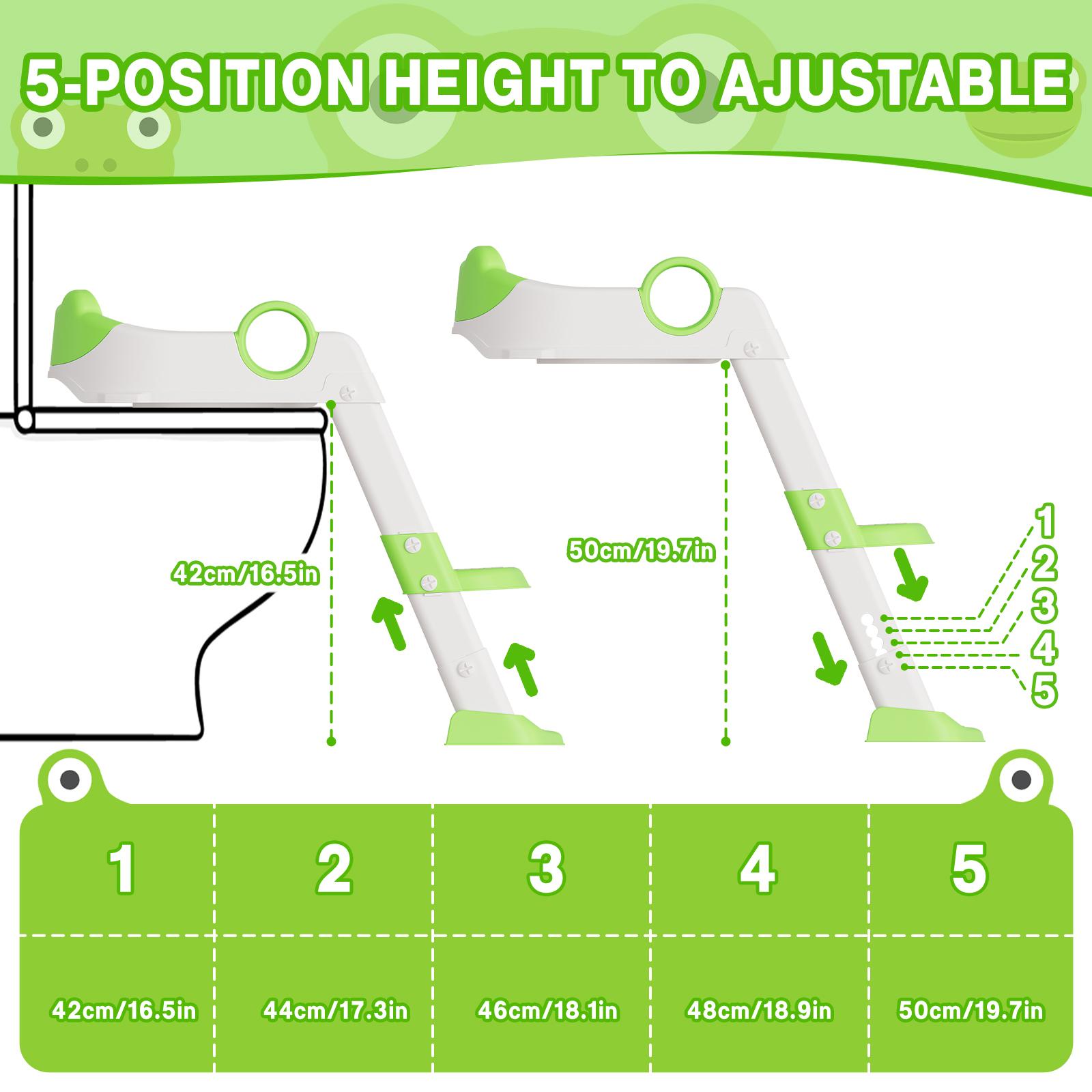 Potty Training Seat with Step Stool Ladder for Toddlers as a Potty Training Toilet Anti-Slip Safe Pads Adjustable Height Legs