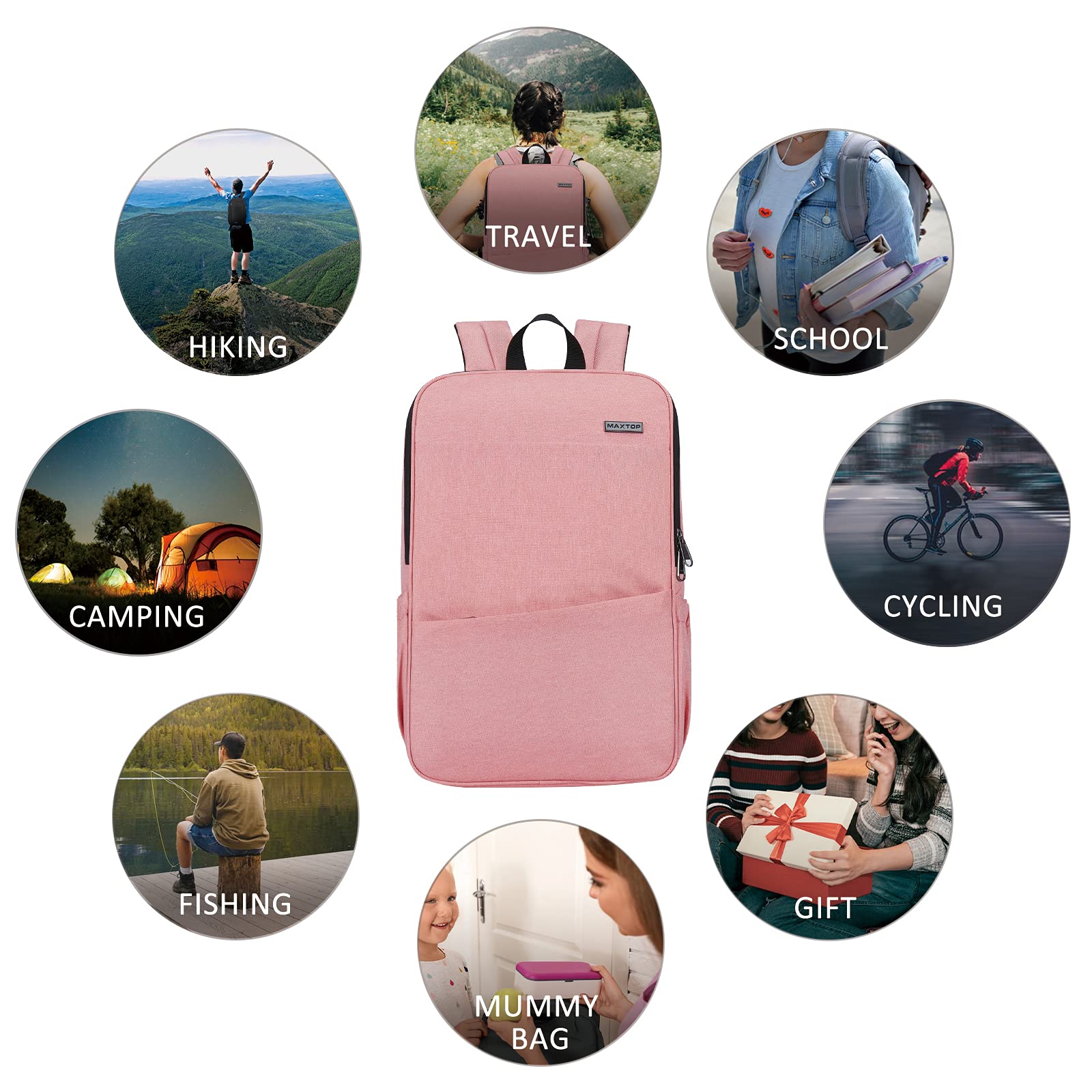 Laptop Backpack with USB Charging Port - 15.6 Inch College School Backpack, Water Resistant Work Bag for Nursing, Travel & Carry-On Essentials