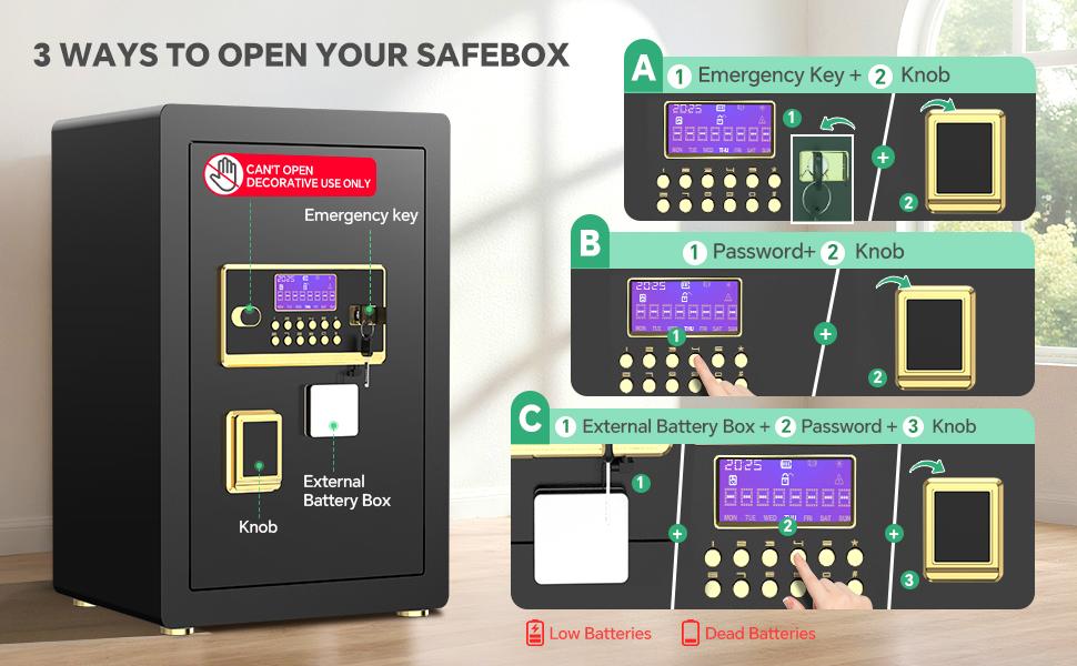 ACTIGER 5.2 Extra Large Thick Steel Safe Box with Digital Keypad, Electronic Lock, High Security Anti-Theft Protection, Smart Alarm System, Heavy Duty Steel, Inner Locking Cabinet for Home, Office, Valuables, and Documents ACTIGER 5.2 Extra Large Thick Steel Safe Box with Digital Keypad, Electronic Lock, High Security Anti-Theft Protection, Smart Alarm System, Heavy Duty Steel, Inner Locking Cabinet for Home, Office, Valuables, and Documents